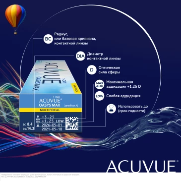 Контактные линзы 1Day Acuvue Oasys MAX MULTIFOCAL (30 шт)