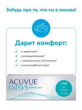 Контактные линзы 1Day Acuvue Oasys Hydraluxe (90 pk)
