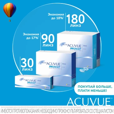 Контактные линзы 1Day Acuvue Moist (30 pk)