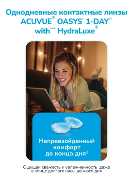 Контактные линзы 1Day Acuvue Oasys Hydraluxe (90 pk)