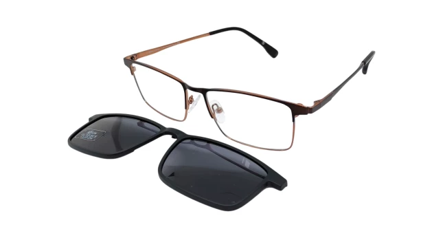 Оправы Neolook N-2133T C717 (клип- 2 шт серый+желтый) Titanium