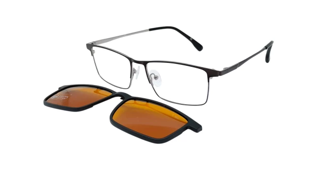 Оправы Neolook N-2133T C122 (клип- 2 шт серый+желтый) Titanium