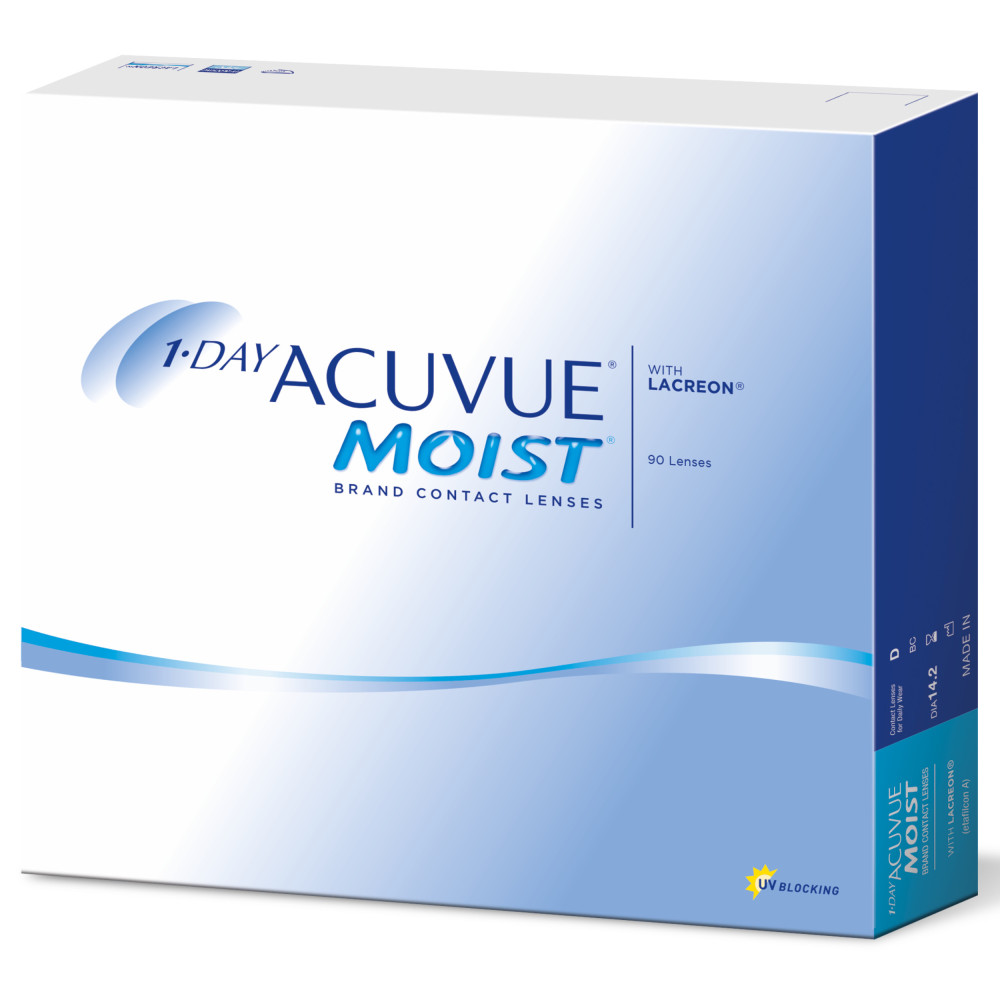 Контактные линзы 1Day Acuvue Moist ( 90 pk) в Астрахане купить по цене 6  300 рублей. Характеристики, фото и описание - «Очки для Вас»